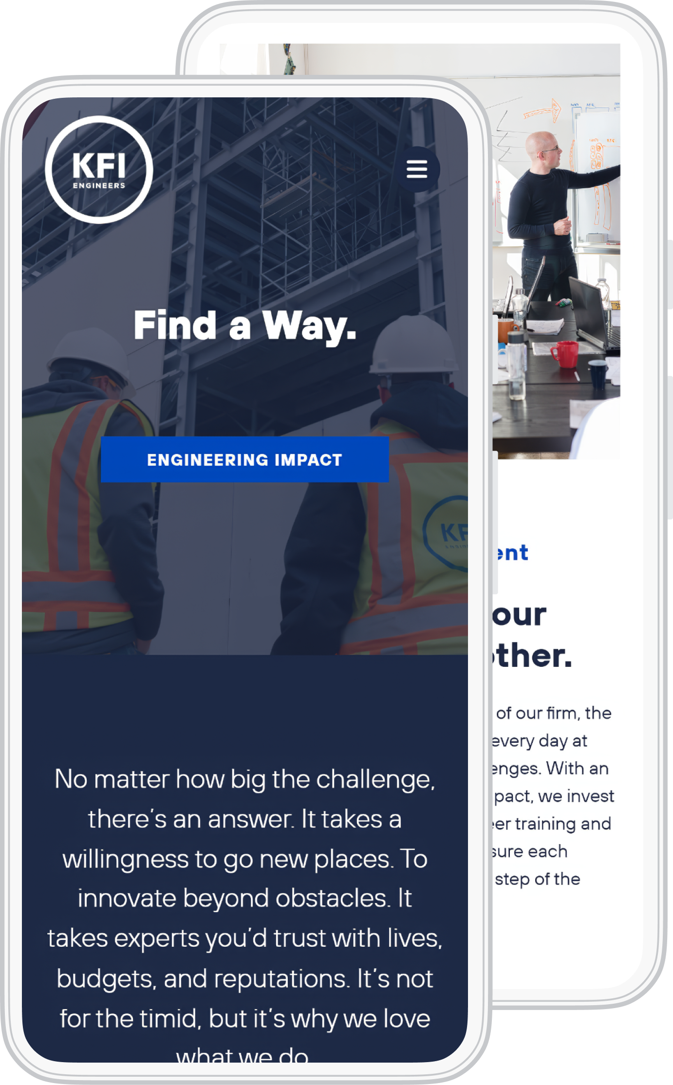 KFI Engineers mobile website layout